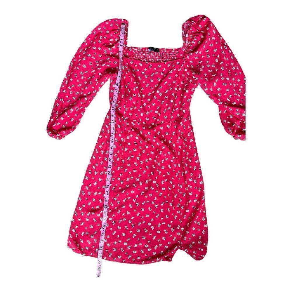 Anthropologie Sanctuary Cilia Wildflower Red Dress Sz 12 3/4 Sleeves Ballon EUC - Picture 4 of 10
